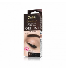 DELIA antakių ir blakstienų dažai geliniai henna 3.0 Tamsiai ruda, 30 ml