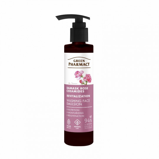 Green Рharmacy Damask rose + ceramides washing face emulsion 150ml