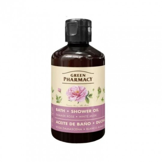 Green Pharmacy Bath and shower oil Damask rose and white musk 250ml