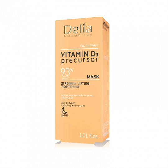 DELIA kaukė veidui naktinė stangrinamoji Vitamin D3, 50 ml