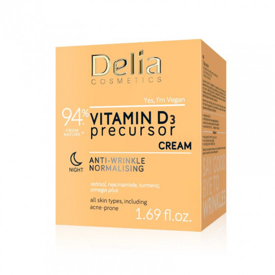 DELIA kremas veidui naktinis normalizuojantis Vitamin D3, 50 ml