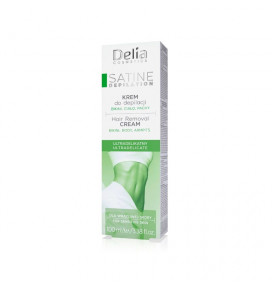 DELIA Satine Depilation depiliacinis kremas bikinio zona, kūnuii ir pažastims Ultra Delicate, 100 ml