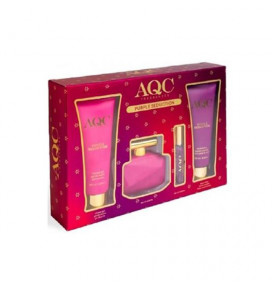 AQC rinkinys Purpule Seduction 4 pozicijos: 100ml kveplai, 15ml kvepalai, 120ml dušo gelis, 120ml kūno losjonas