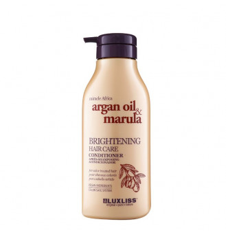 LUXLISS kondicionierius suteikiantis spindesio dažytiems plaukams Marula Oil & Argan, 500 ml