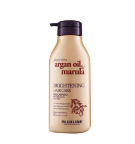 LUXLISS šampūnas suteikiantis spindesio dažytiems plaukams Marula Oil & Argan, 500 ml