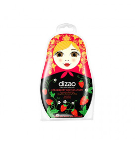 DIZAO firming face black mask Strawberry and collagen, 25 g