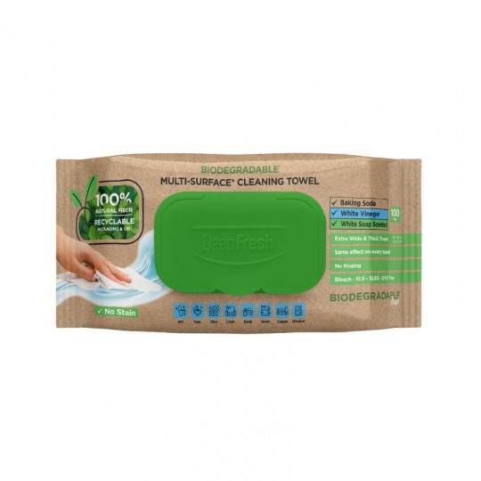 DEEP FRESH multi-purpose surface cleaning wet wipes, biodegradable, 100 pcs