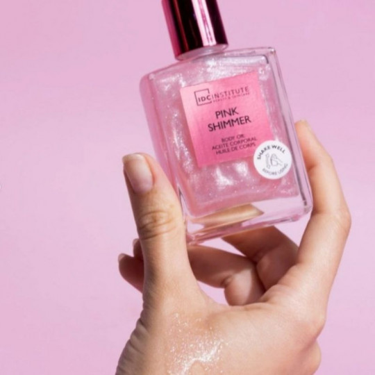 IDC INSTITUTE kūno aliejus su rožiniu blizgesiu Pink Shimmer, 45 ml