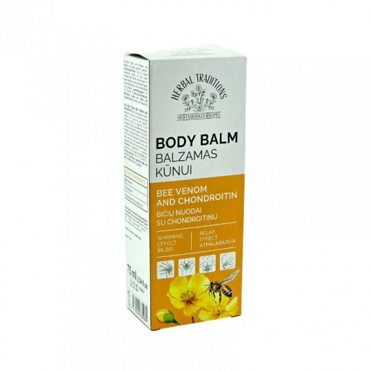 HERBAL TRADITIONS balzamas kūnui Bičių nuodai su chondroitinu, 75 ml