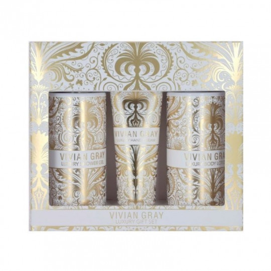 Velvet Touch Set Hand Cream - Body Lotion - Shower Gel, 2x250 ml + 1x75 ml