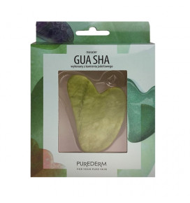 PUREDERM nefrito akmuo Guasha, žalios spalvos, 8 x 5 x 0,45 cm, 1 vnt
