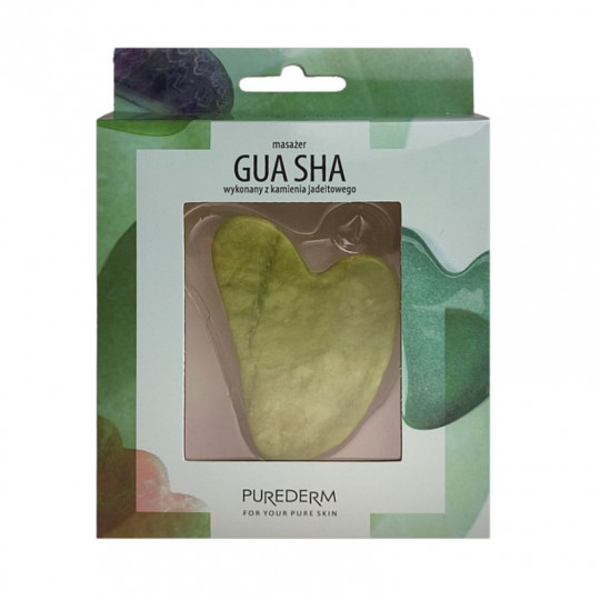 PUREDERM nefrito akmuo Guasha, žalios spalvos, 8 x 5 x 0,45 cm, 1 vnt