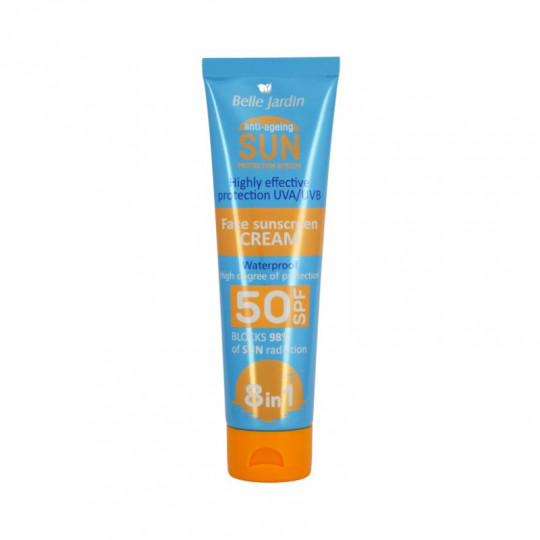 BELLE JARDIN Sun Protection System apsauginis kremas veidui nuo saulės SPF 50, 100 ml