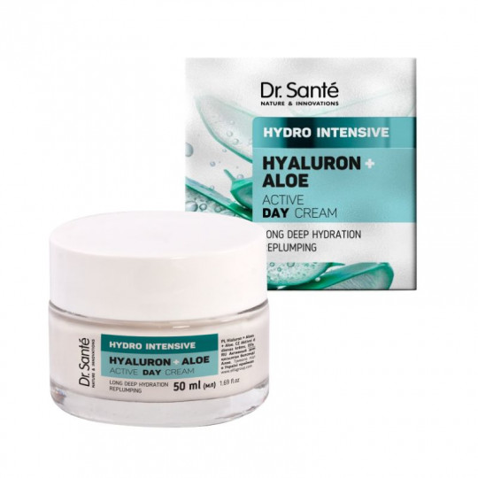 DR SANTE Hydro Intensive kremas veidui dieninis Hialuronas ir alavijas, 50 ml