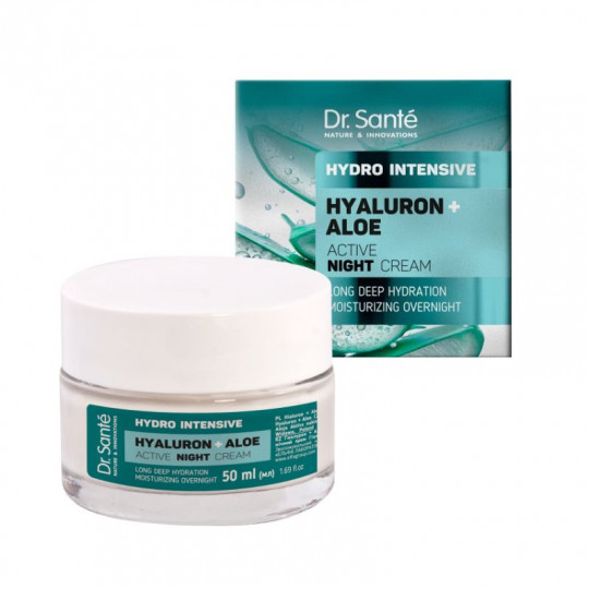 DR SANTE Hydro Intensive kremas veidui naktinis Hialuronas ir alavijas, 50 ml