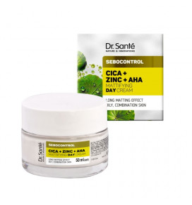 DR SANTE Sebocontrol kremas veidui dieninis Cica, cinkas ir AHA rūgštys, 50 ml