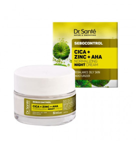 DR SANTE Sebocontrol kremas veidui naktinis Cica, cinkas ir AHA rūgštys, 50 ml