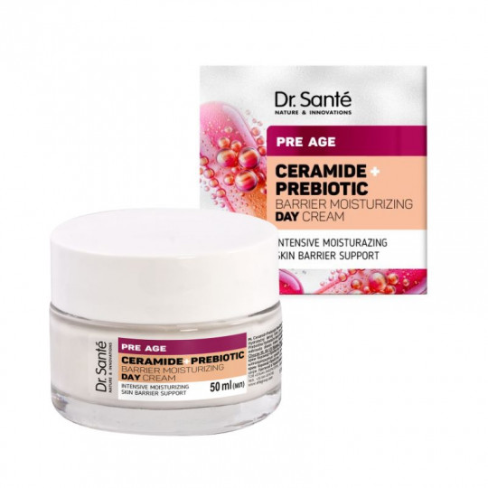 DR SANTE Pre Age kremas veidui dieninis Keramidai ir prebiotikai, 50 ml