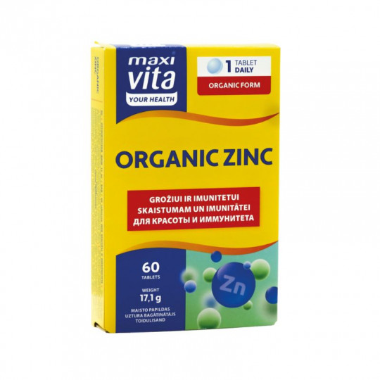 Organinis Cinkas 60 tablečių MaxiVita (1 dienoje)