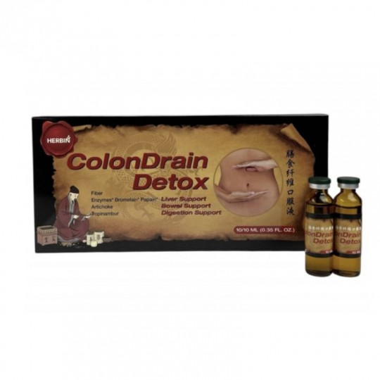 ColonDrain Detox 10 buteliukų x10 ml (detoksikacija / svorio kontrolė / žarnyno valymas/virškinimas) HERBIN