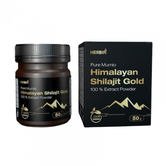 Himalajų Mumio SHILAJID GOLD 100% EXTRACT POWDER (MILTELIAI) su matavimo šaukšteliu 50g