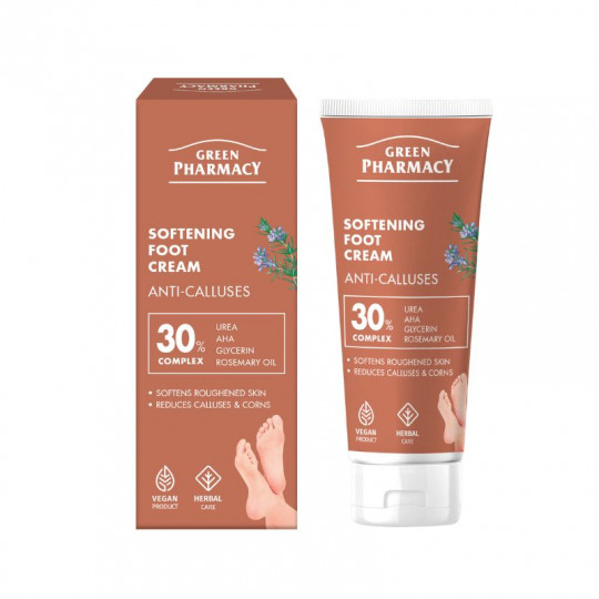 GREEN PHARMACY kremas pėdoms minkštinamasis, 75 ml