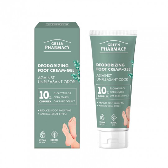 GREEN PHARMACY kremas-gelis pėdoms nuo nemalonaus kvapo, 75 ml