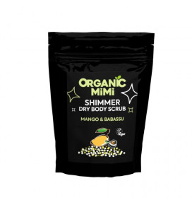 ORGANIC MIMI sausas kūno šveitiklis su žėručiu Mangas ir puošnioji atalė, 150 g