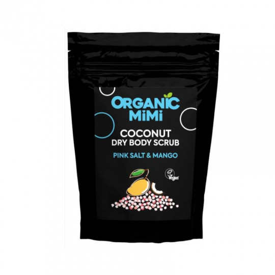 ORGANIC MIMI sausas kūno šveitiklis kokosinis Rožinė druska ir mangas, 150 g