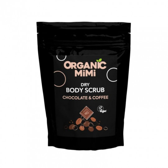 ORGANIC MIMI sausas kūno šveitiklis Šokoladas ir kava, 150 g