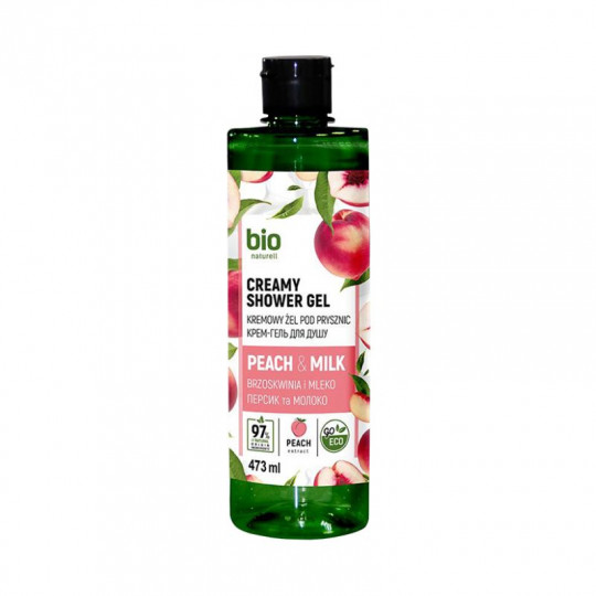 BIO NATURELL kreminė dušo želė Peach & Milk, 473 ml