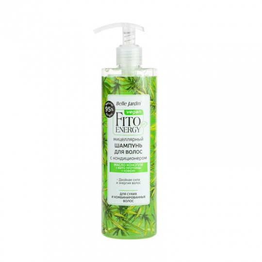 BJ Micellar Shampoo with Conditioner Hemp Oil, Phyto Proteins and Caffeine,