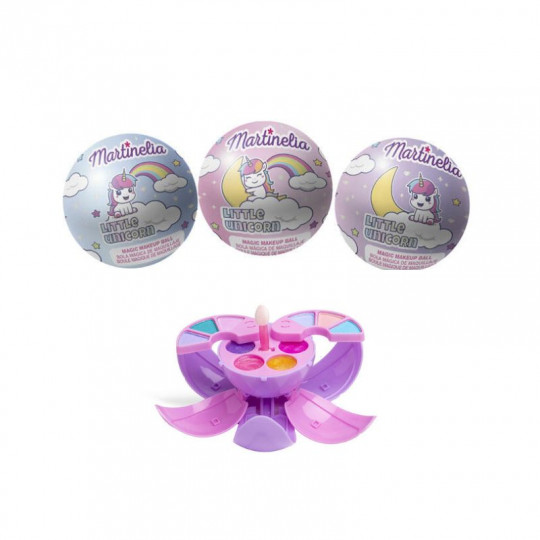MARTINELIA LITTLE UNICORN MAGIC MAKEUP BALLS: 6 eyeshadows4 lipgloss + app