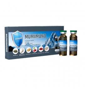 MUMIIMUNO 10 butel po 10 ml ( Mumijo ek. 500 mg; Astragalus 500 mg; Kininių kordicepsų ek. 500 mg; Acerola vais ek. 350 mg; Goj