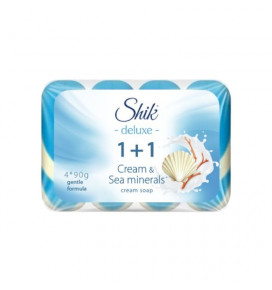 Shik Deluxe tualetinis muilas Kremas ir jūros mineralai, 4x90 g