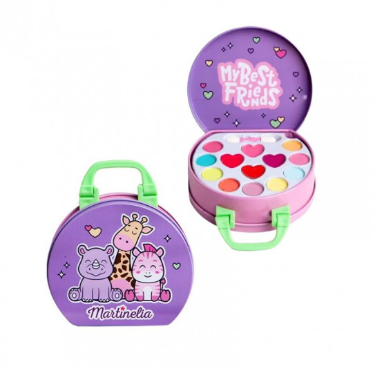 .MARTINELIA MY BEST FRIENDS BEAUTY SET TIN: 9 Eyeshadows, 4 Lip Glosses, Ap