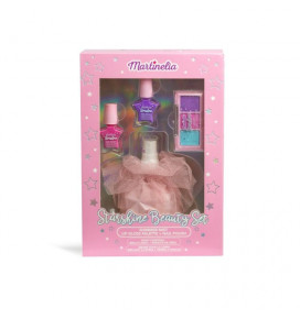 MARTINELIA STARSHINE BODY MIST BEAUTY SET, 4pcs: 2 Nail polishes, Lip Glos
