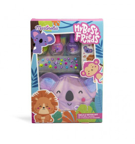 MARTINELIA MY BEST FRIENDS NAILS & TATTOO SET: 3 nail polishes ,gem sticker