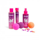 MARTINELIA vonios rinkinys Galaxy Dreams, 4 poz.: 15 g vonios konfeti, 150 ml kūno dulksna, 150 ml dušo gelis, 3 x 60 g vonios b