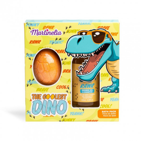 MARTINELIA vonios rinkinys Coolest Dino rinkinys 2 poz.: 70 g vonios burbulas, 100 ml dušo gelis