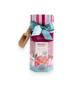 IDC Institute Scented Garden Peony Bath Salts: 200g bath salt, woonden spoo