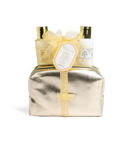 IDC Institute Scented Bath Gold Bag Set: 100ml shower gel, 100ml body lotio