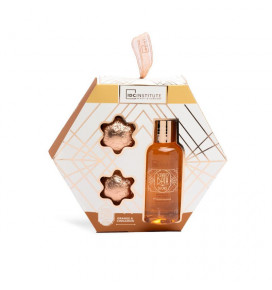 IDC Institute Scented Bath Bronze Gift Set: 100ml shower gel, bath bombs 2x