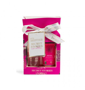 IDC INSTITUTE vonios rinkinys Secret Stories Rose, 2 pozicijos: 50 ml dušo gelis, 30 ml kūno losjonas