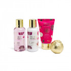 IDC INSTITUTE vonios rinkinys Secret Stories Rose, 4 pozicijos: 100 ml dušo gelis, 100 ml kūno losjonas, 80 ml rankų kremas, 40 