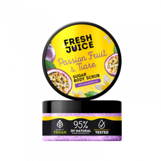 Fresh Juice body scrub with sugar Passion fruit & Tiare, 200 ml