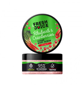 Fresh Juice body scrub with sugar Rhubard & Cranberries, 200 ml