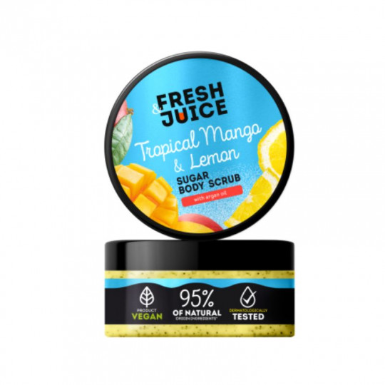 Fresh Juice body scrub with sugar Tropical Mango & Lemon, 200 ml