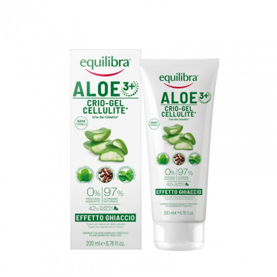 EQUILIBRA Aloe 3+ kūno anticeliulitinis krio-gelis vėsinamasis, 200 ml