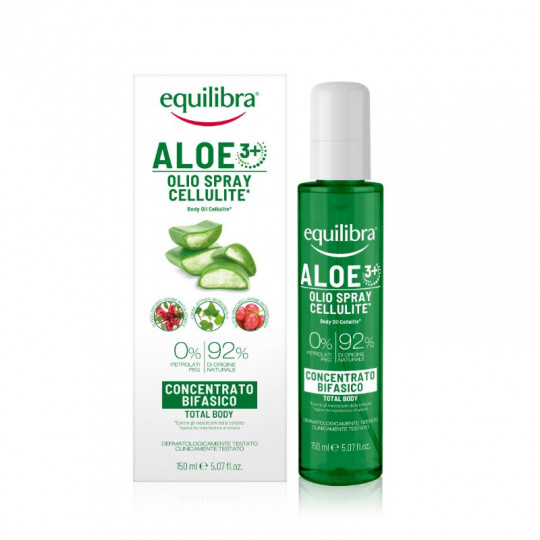 EQUILIBRA Aloe 3+ kūno anticeliulitinis aliejus dvifazis, 150 ml